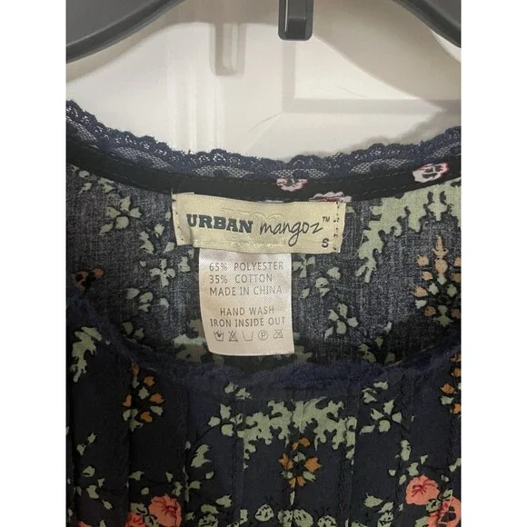 Urban Mangoz Dress Size Small Boho Peasant Casual Paisley - Picture 7 of 7